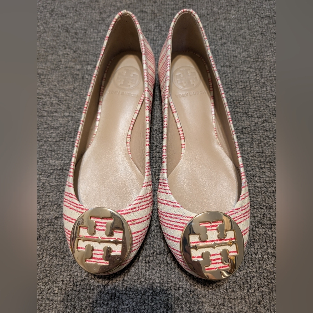 Tory Burch Women's Pink and Cream Loafers